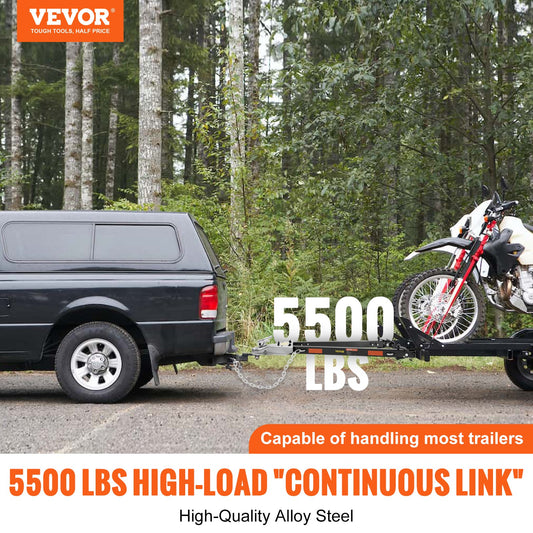 VEVOR bumper-mounted tow bar with chains, 5500 lb capacity, 2-inch ball hitch