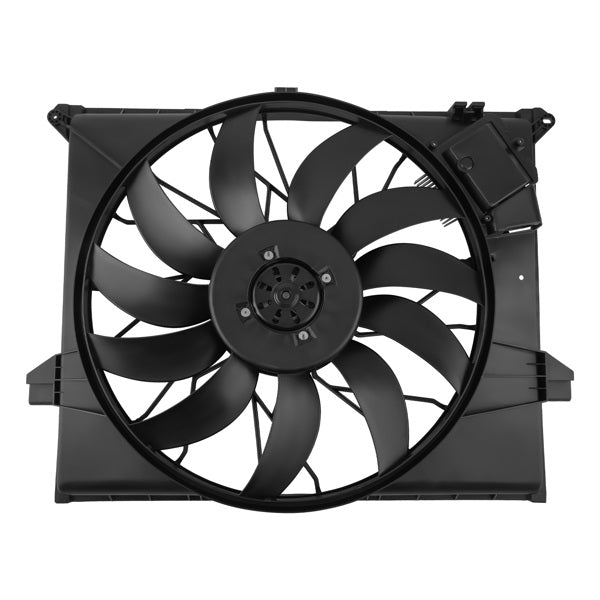 Mercedes GL450 cooling fan assembly, front view of fan and shroud