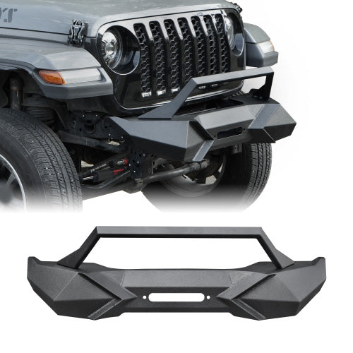 X-style front bumper with winch plate for Jeep Wrangler JK 2007-2018 and JL 2018+