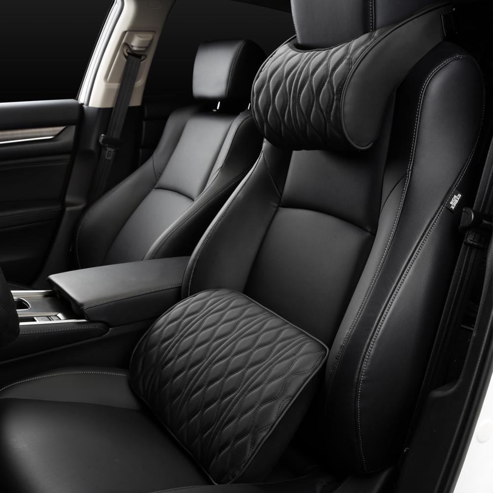 Memory foam headrest and lumbar support set, universal car seat