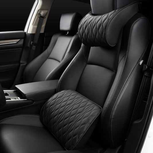 Memory foam headrest and lumbar support set, universal car seat
