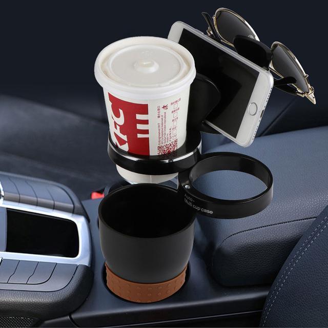 Rotating door-mount cup holder for car, truck, and SUV