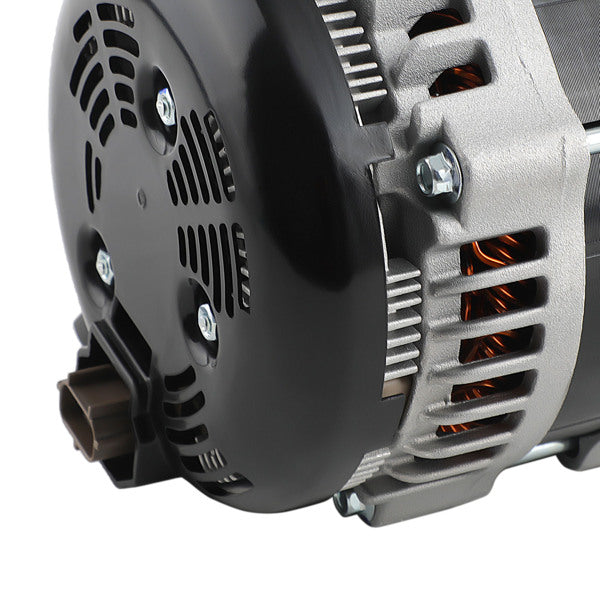 Internal regulator and 6-groove pulley detail on the replacement alternator