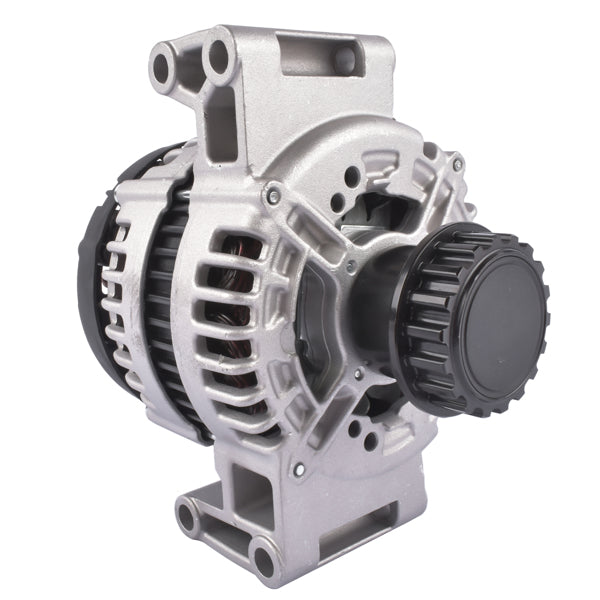 Alternator with decoupler pulley for Volvo S60, S80, V60, V70, XC60, XC70, and XC90