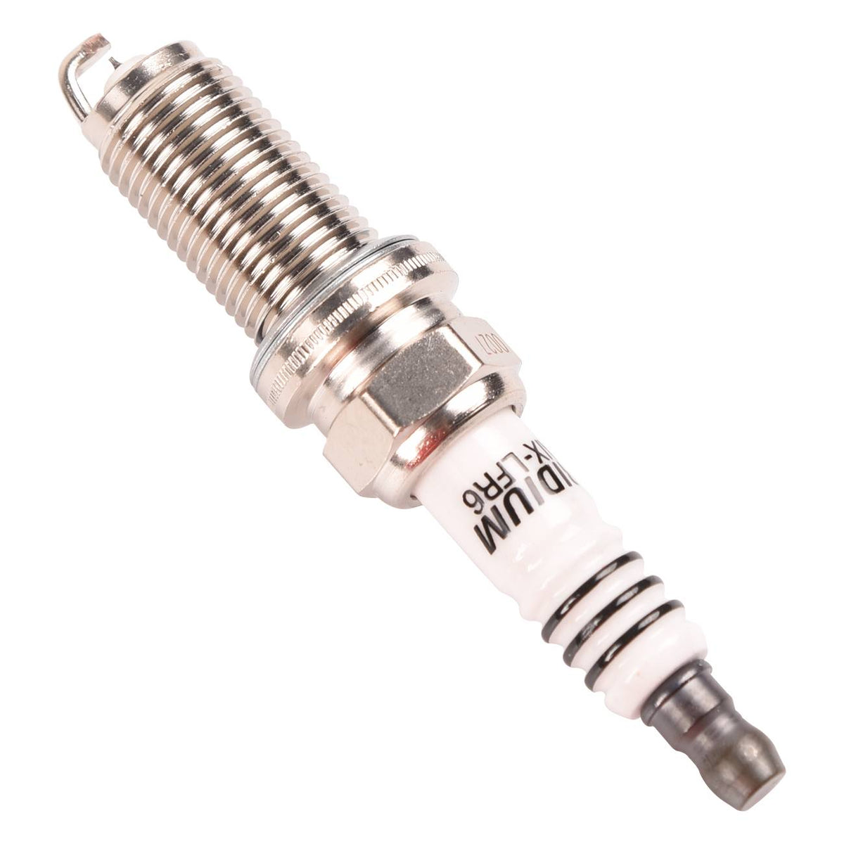 Six-pack of iridium spark plugs laid out for Nissan Sentra 2000-2006 and Frontier 2005-2010