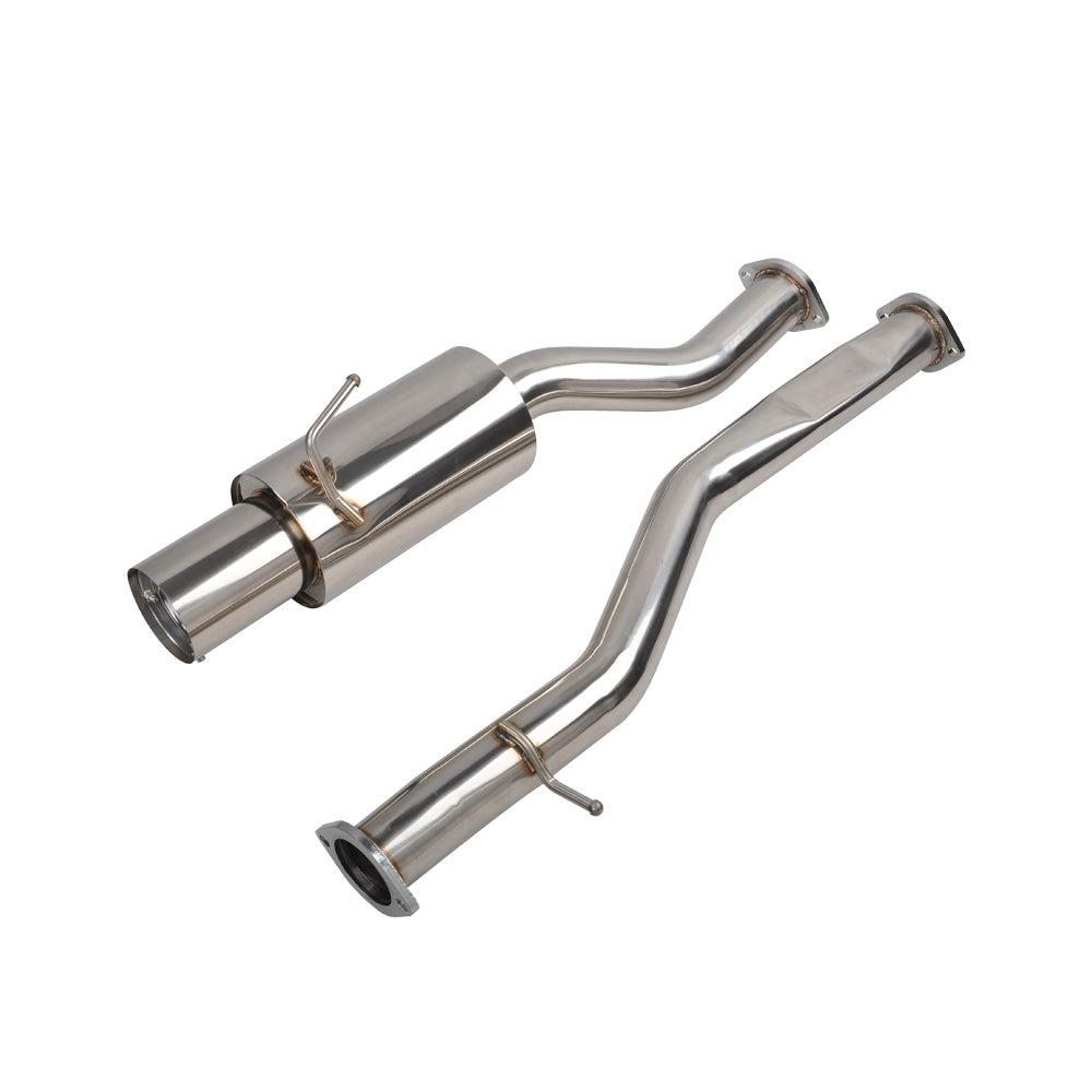 Infiniti G35 coupe cat-back exhaust tip close-up