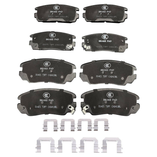 Front and rear ceramic brake pad set for Chevrolet Equinox and GMC Terrain, OE P1421