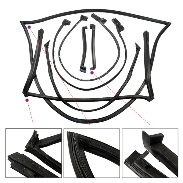 Full weatherstrip seal kit for Chevrolet Corvette 5.7L V8, 1984-1996