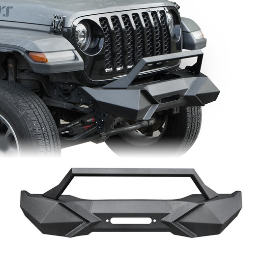 Front bumper with integrated winch plate for 2007-2018 Jeep Wrangler JK