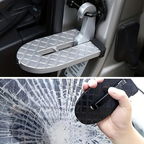 Foldable aluminum roof rack and door step, universal fit