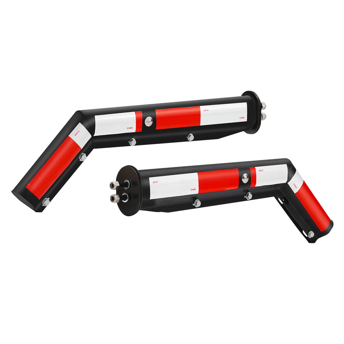 Heavy-duty spring-loaded mud flap hangers for semi trucks with 1-1/8 inch bolt spacing