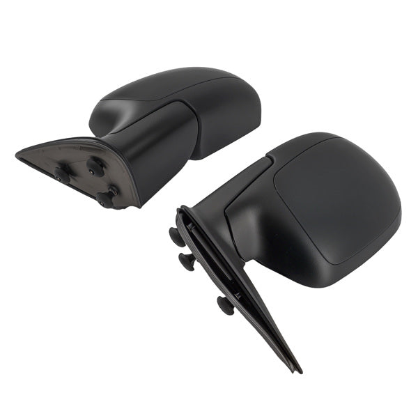 Manual glass mirror head close-up on GM full-size truck side mirror
